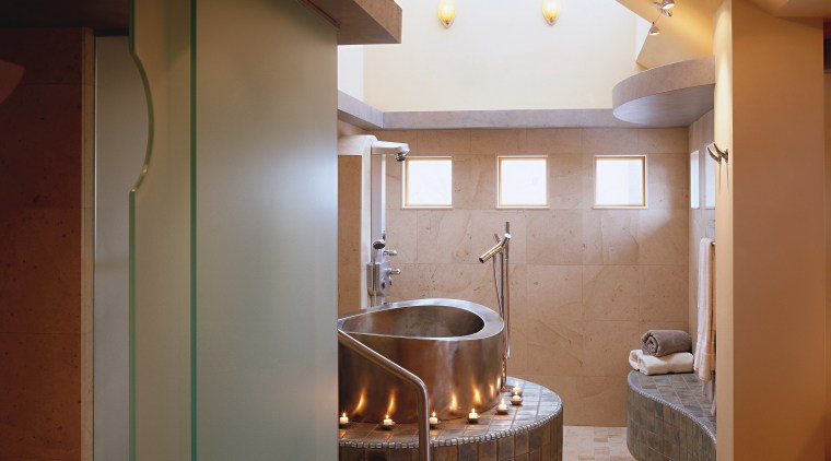 view of this bathroom that is inspired by ceiling, floor, interior design, room, brown