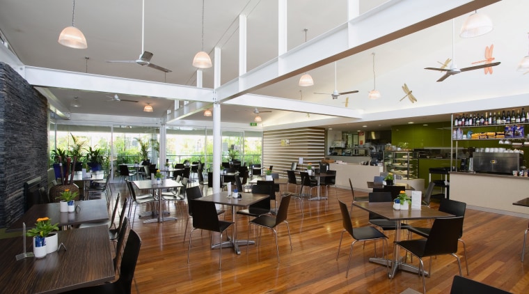 A view of the cafe. - A view ceiling, interior design, real estate, gray, brown