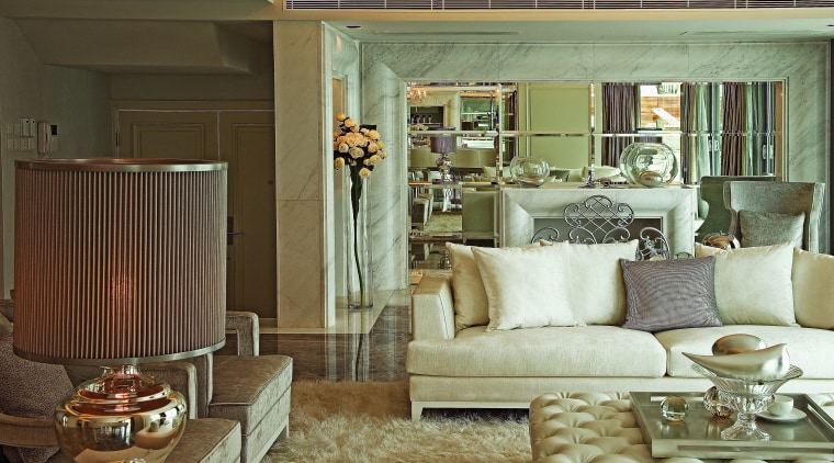 A view of the living area, tiled floor, furniture, home, interior design, living room, room, brown