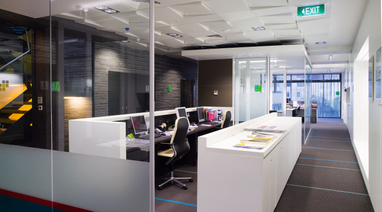 A view of the Szencorp offices in interior design, office, gray