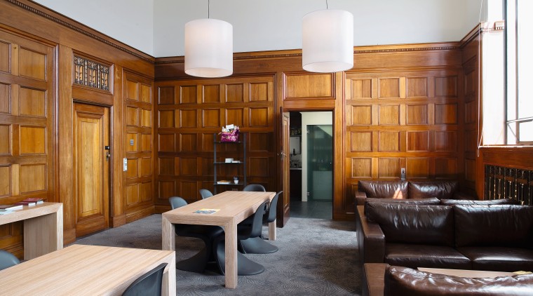 A view of the replica timber joinery and ceiling, interior design, real estate, white, brown