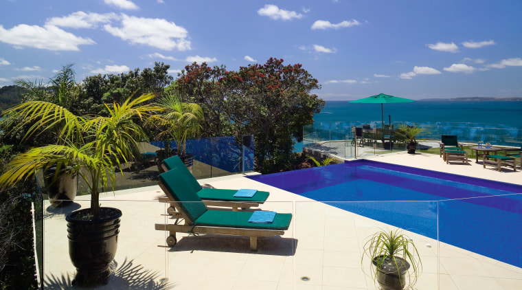 View of the pool and Outdoor entertaining area arecales, caribbean, estate, leisure, outdoor furniture, palm tree, property, real estate, resort, sea, sky, sunlounger, swimming pool, tropics, vacation, villa, blue