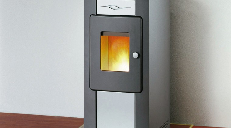 A view of a pellet fire from Harrs heat, home appliance, major appliance, product design, wood burning stove, white, gray
