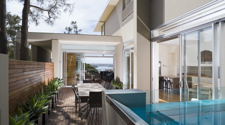 A view of a home built by PBS architecture, courtyard, estate, home, house, interior design, property, real estate, window, gray