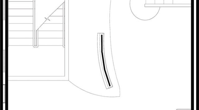 1 front entrance, 2 kitchen, 3 dining area. angle, area, black and white, design, diagram, drawing, font, line, product, product design, text, white, white