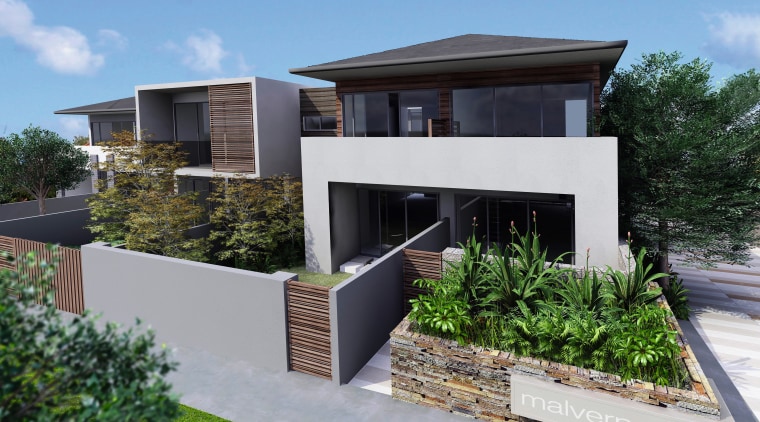 exterior view of this house featuring cedar cladding, architecture, elevation, estate, facade, home, house, official residence, property, real estate, residential area, villa, gray