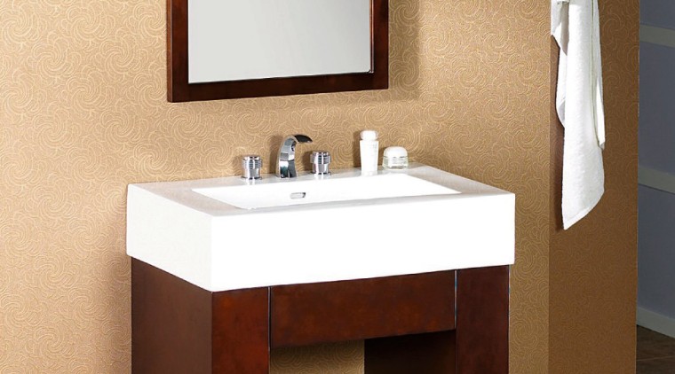 Ronbow's extensive product range icludes Shoji, with Vintage bathroom, bathroom accessory, bathroom cabinet, bathroom sink, furniture, plumbing fixture, product design, sink, orange, brown