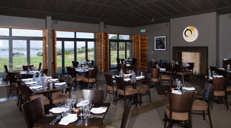 views are extensive from most areas of the restaurant, table, black