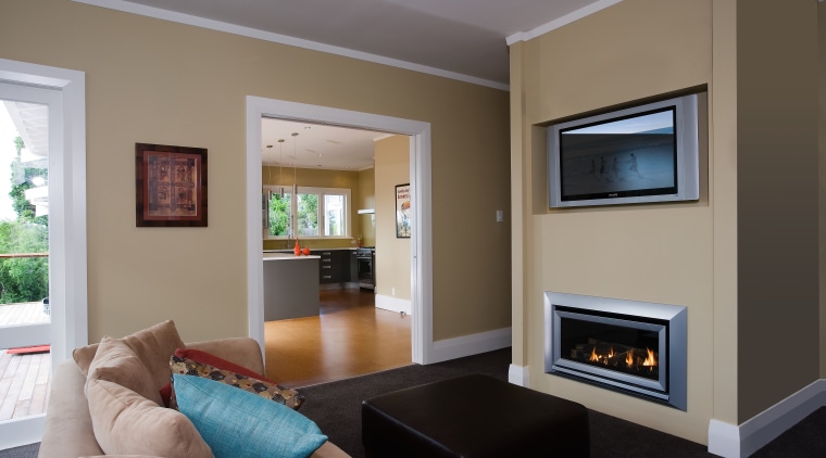 A view of this living area featuring an ceiling, hearth, home, interior design, living room, real estate, room, gray