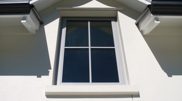 For this traditional-style home, Dunedin architect Mason & architecture, building, daylighting, facade, home, house, property, roof, siding, sky, window, white, blue