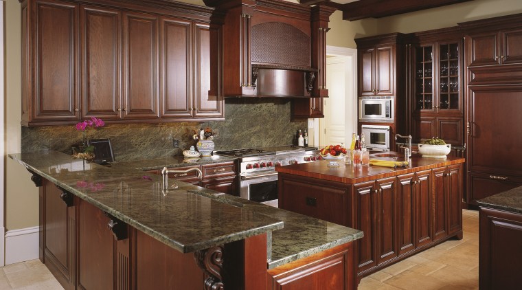 View of kitchen built by Southeastern Construction Mangament cabinetry, countertop, cuisine classique, interior design, kitchen, red, brown