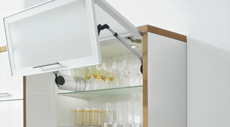 A view of a drawer system by Blum furniture, product design, shelf, shelving, white