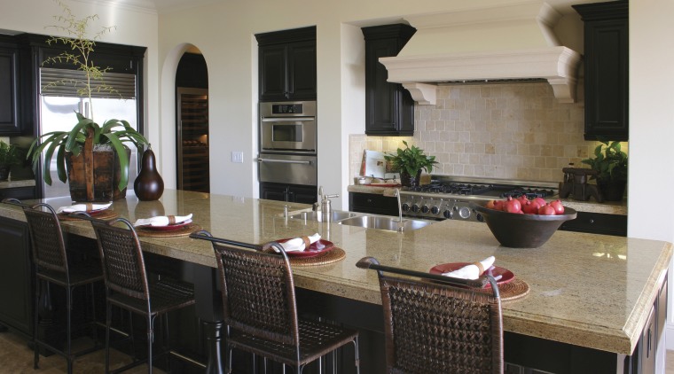 PermaShield by Innovative Stone can protect natural stone countertop, dining room, interior design, kitchen, real estate, black, gray