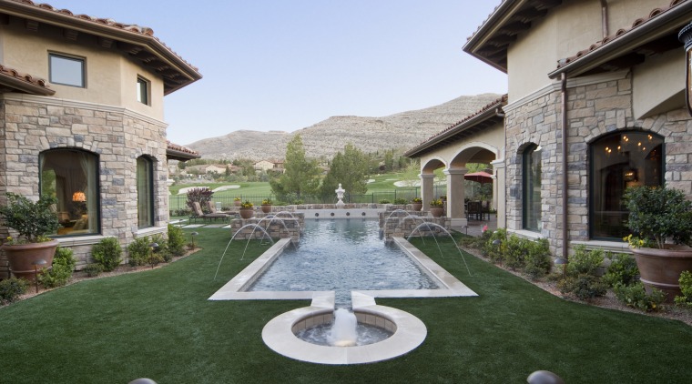 Attanasio Landscape Grass Pool - Attanasio Landscape Grass backyard, courtyard, estate, hacienda, home, house, landscaping, mansion, property, real estate, swimming pool, villa, green, gray