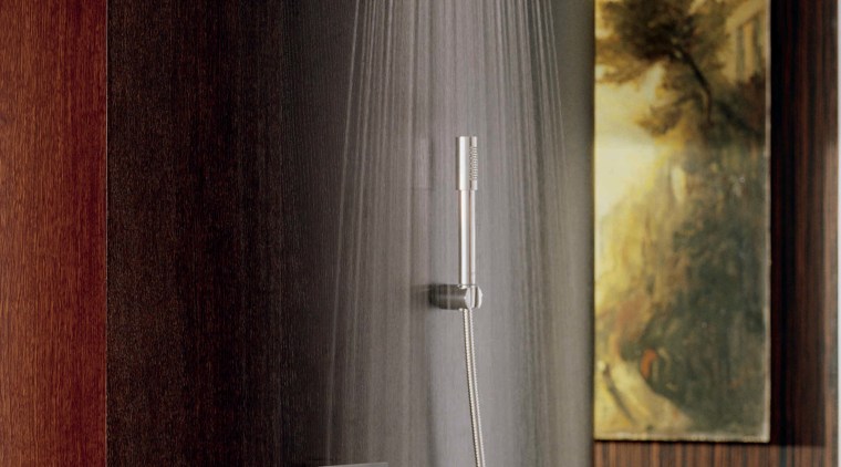 Image of a Grohe showerhead available from Chesters plumbing fixture, shower, black