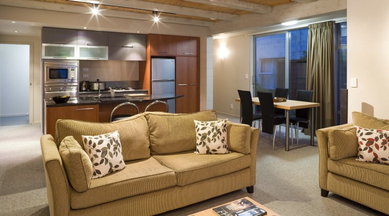 Colours of the coast inspired the interior palette interior design, living room, real estate, room, suite, brown, orange