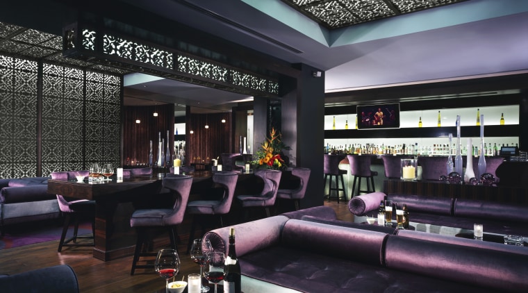 Destinations within a destination - two key amenities bar, interior design, restaurant, black