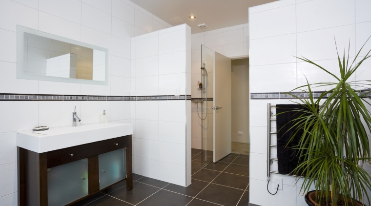 This home benifits from high-tech underfloor heating that architecture, bathroom, home, interior design, property, real estate, room, white