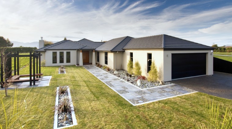 The new Malborough show home from GJ Gardner backyard, cottage, elevation, estate, facade, farmhouse, home, house, property, real estate, residential area, yard