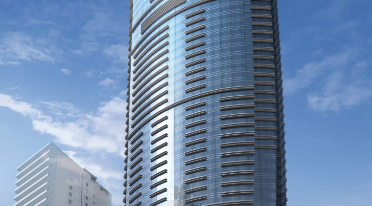 Images of the design of a 79-storey tower architecture, building, city, cityscape, commercial building, condominium, corporate headquarters, daytime, headquarters, landmark, metropolis, metropolitan area, mixed use, sky, skyline, skyscraper, tower, tower block, urban area, teal, blue