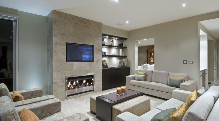 Instant heat at the flick of a switch ceiling, home, interior design, living room, property, real estate, room, gray