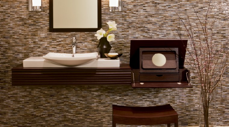 Image of high-end bathroom products available at The coffee table, floor, flooring, furniture, hardwood, interior design, laminate flooring, living room, table, tile, wall, wood, wood flooring, brown, orange