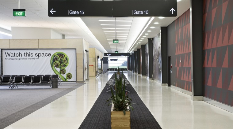 Images of new Pier at Auckland Airport designed interior design, white