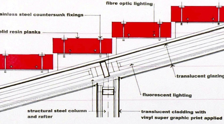 View of plans for the new TKTS ticketing area, line, product design, white