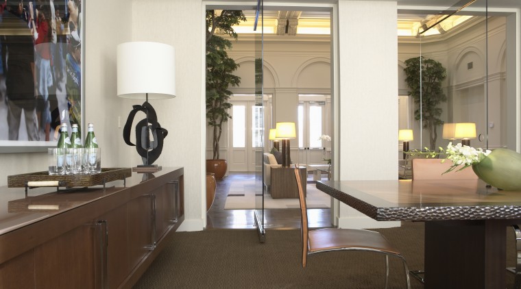 View of a conference room at the Phillips countertop, furniture, home, interior design, kitchen, real estate, brown, white