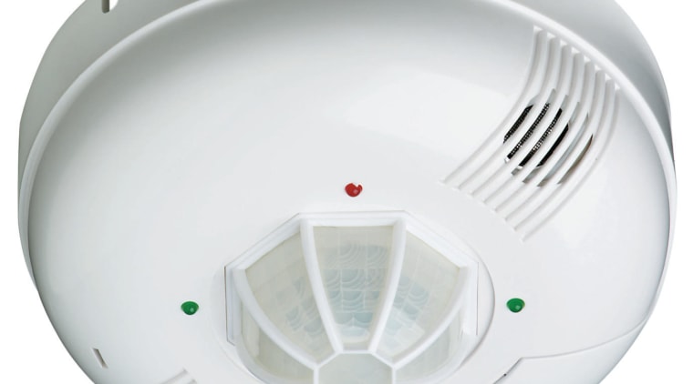 Image of a sensory product by Clipsal. - product, product design, smoke detector, white