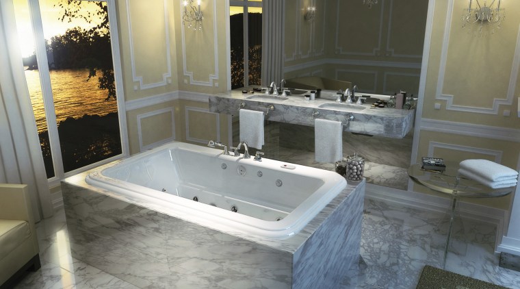 View of a bathroom which features a bathtub bathroom, bathtub, floor, interior design, room, gray