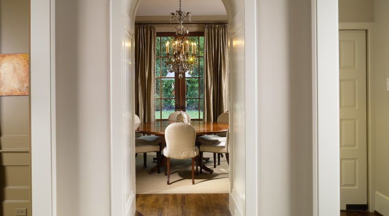 Large traditional kitchen by Architect Keith Summerour ceiling, column, door, estate, floor, flooring, hall, hardwood, home, interior design, laminate flooring, living room, lobby, molding, real estate, room, wall, window, wood, wood flooring, brown, gray