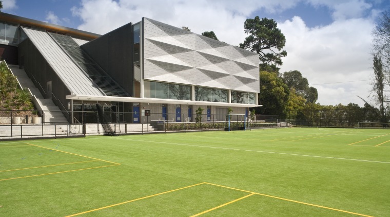 Exterior view of the St Kents' Jubliee Sports artificial turf, campus, estate, grass, house, lawn, leisure centre, plant, property, real estate, sport venue, sports, stadium, structure, green, white