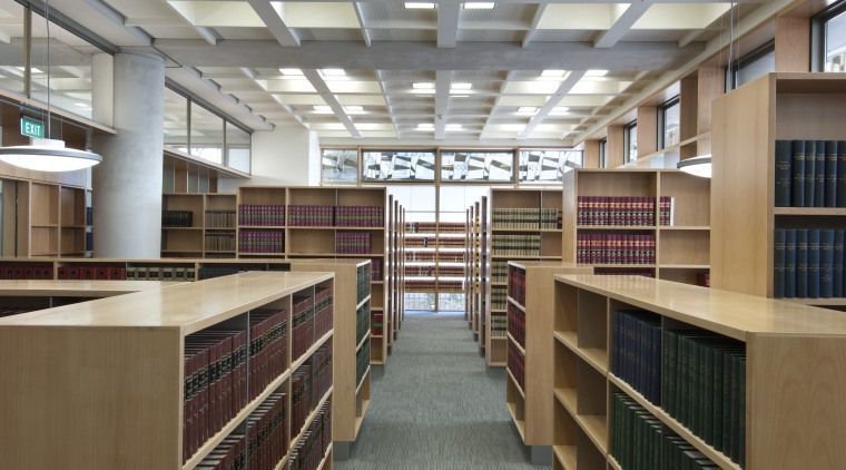 Interior view of the Supreme Court where Norman institution, library, library science, organization, public library, brown, gray