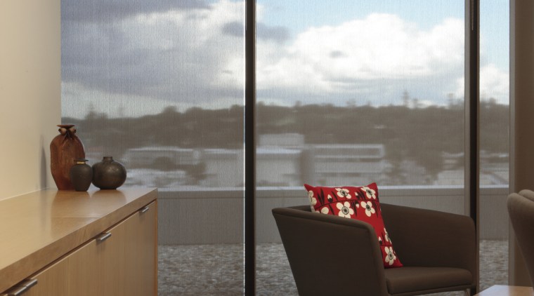 View of the office blinds by KWA Blinds architecture, daylighting, door, floor, flooring, furniture, glass, house, interior design, window, brown