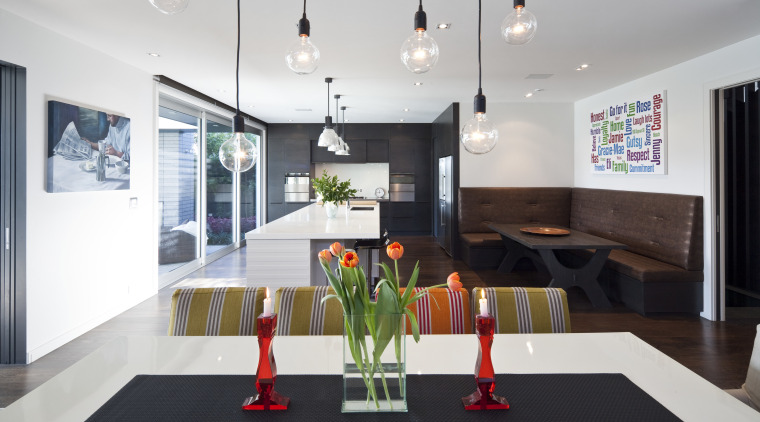 Interior view of a modern home by Jessop dining room, interior design, room, table, white
