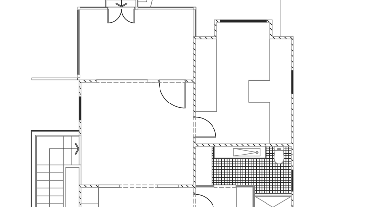 View of architectural plans for this renovated home. angle, architecture, area, design, diagram, drawing, elevation, floor plan, line, plan, product, product design, structure, white