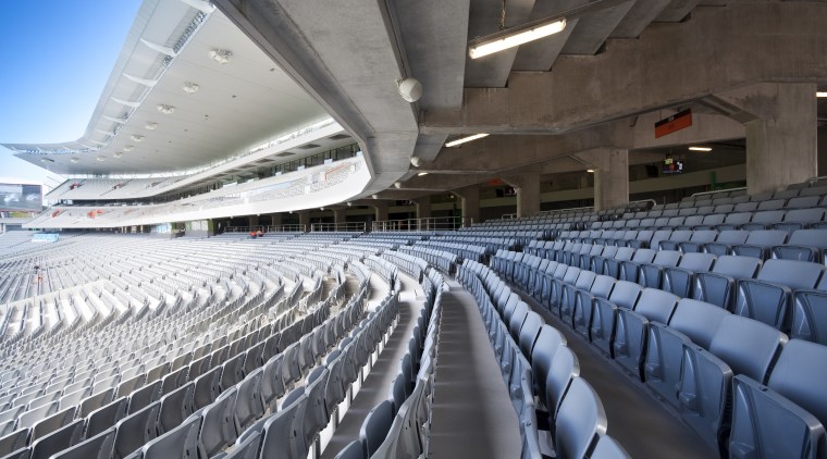 View of Eden Park's new South Stand which architecture, arena, atmosphere of earth, auditorium, convention center, sport venue, stadium, structure, black, gray