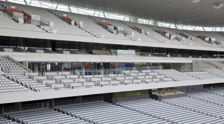 view of the grand stands at the newly arena, sport venue, stadium, structure, gray