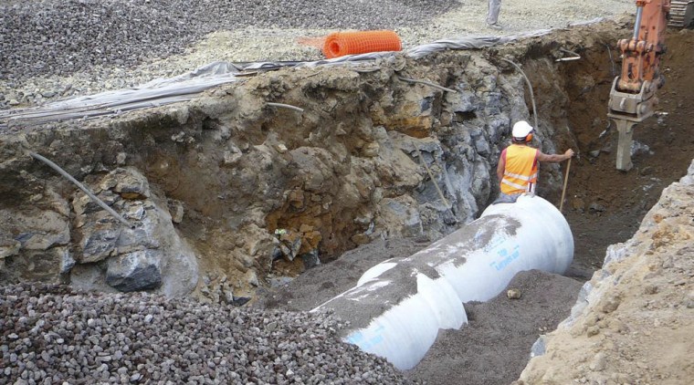 view of the construction of the newly upgraded construction, foundation, geological phenomenon, soil, gray