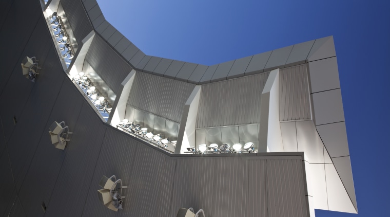 View of the new South Stand at the architecture, building, daylighting, daytime, facade, house, sky, gray, blue, black