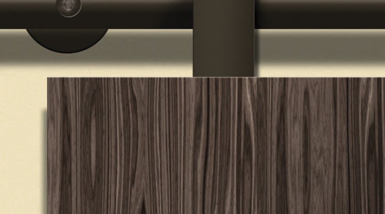 View of sliding doors from Amba Products. - product design, wood, black, yellow