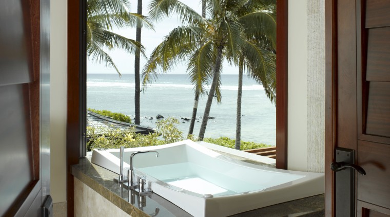 View of vacation home with wooden ceilings and architecture, bathroom, bathtub, daylighting, estate, home, house, interior design, property, real estate, room, window, brown