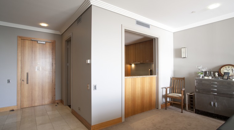 Before photo of kitchen. - Before photo of cabinetry, ceiling, door, floor, flooring, hardwood, home, house, interior design, property, real estate, room, wall, wood, wood flooring, white, brown