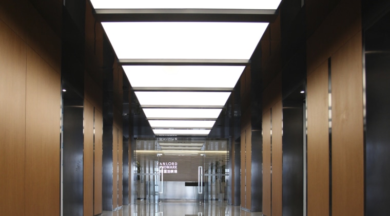 View of skyscrapers in Chengdu. - View of architecture, ceiling, daylighting, line, lobby, metropolitan area, structure, symmetry, black