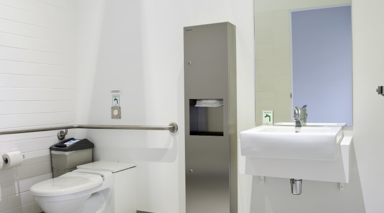 View of hydraulic package for the Pixel Building. bathroom, bathroom sink, interior design, plumbing fixture, product design, room, sink, tap, white