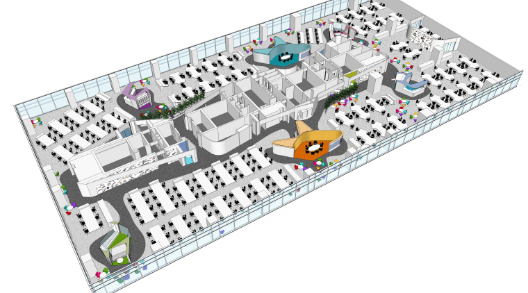 Floor plan of the sustainable HSBC office in electronic component, electronic engineering, electronics, microcontroller, product, technology, white