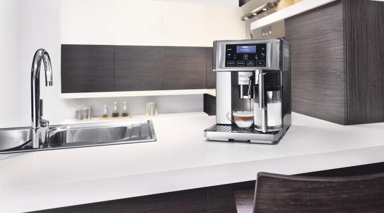 Delongi Coffee Machine - Delongi Coffee Machine - countertop, home appliance, interior design, kitchen, kitchen appliance, product, product design, small appliance, white