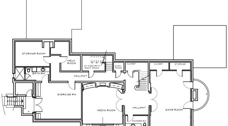 Floor plan of home. - Floor plan of area, black and white, design, diagram, drawing, floor plan, font, line, plan, product, product design, technical drawing, text, white