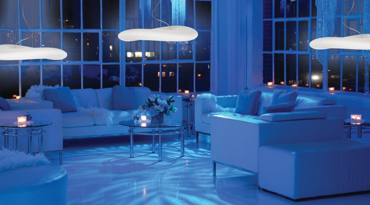 Lighting from the Lighting Network is seen here, blue, furniture, interior design, light, lighting, room, swimming pool, table, blue